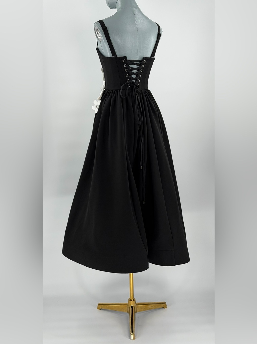 🆕 BRONX & BANCO 🧿 NWOT Inara Floral Midi Dress, Black & White - Sz XS US 2 - Picture 8 of 17